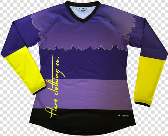 Flare Roost Downhill Jersey Purple   Long sleeved T shirt  HD Png DownloadTransparent PNG