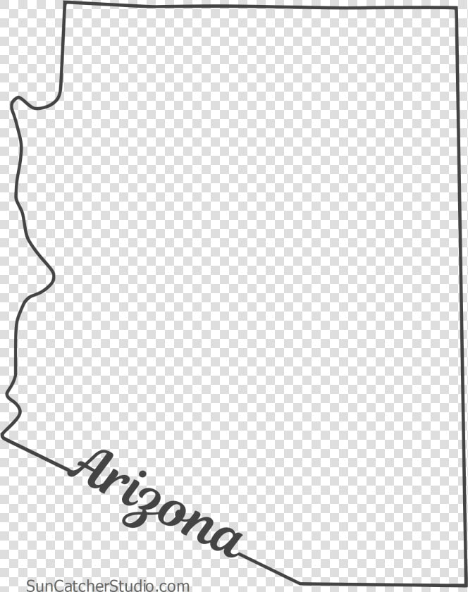 Free Arizona Outline With State Name On Border  Cricut   Outline Of Arizona Free  HD Png DownloadTransparent PNG