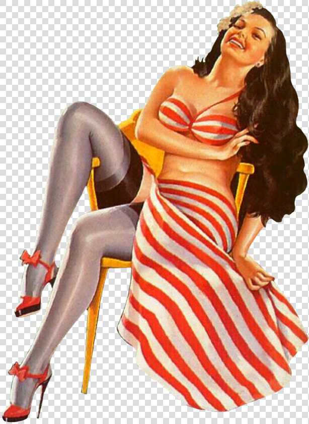 Sexy Pin up Retro And Vintage Drawing Women   Vintage Pin Up Drawing  HD Png DownloadTransparent PNG