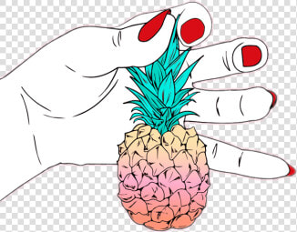  pineapple  anana  piña   Pink Background Hand  HD Png DownloadTransparent PNG