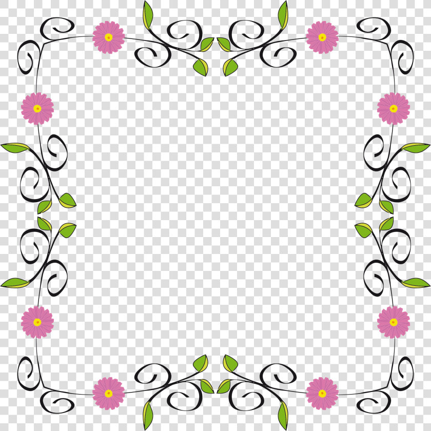 Floral Border Png   Design Flower Border Frame  Transparent PngTransparent PNG