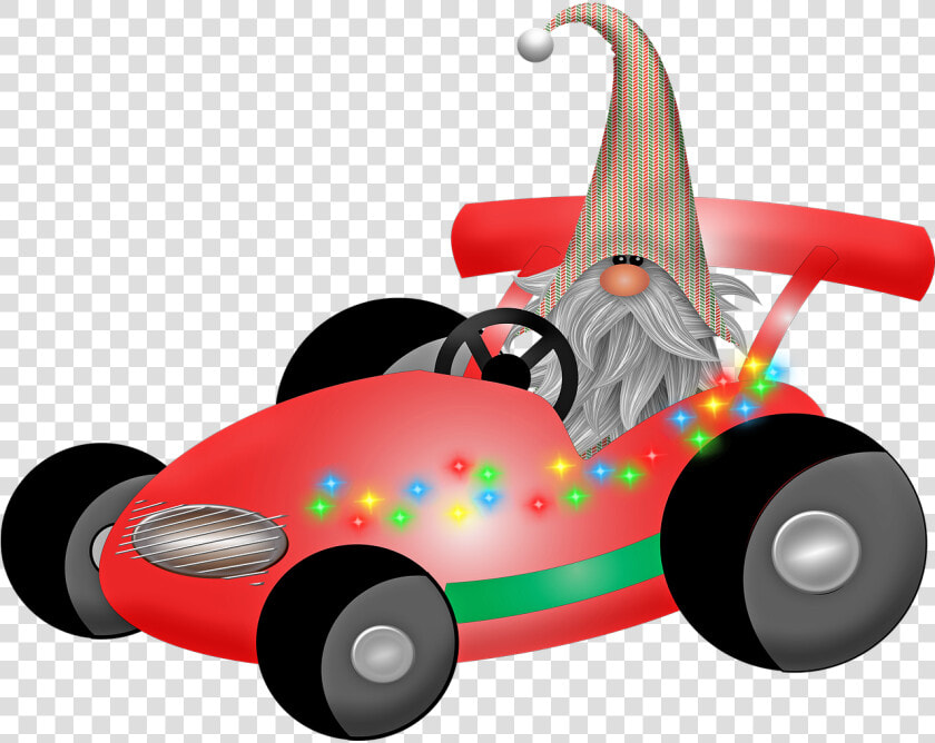 Scandia Gnome  Christmas Gnome In Racecar  Window    Mario Kart Cars Clip Art  HD Png DownloadTransparent PNG