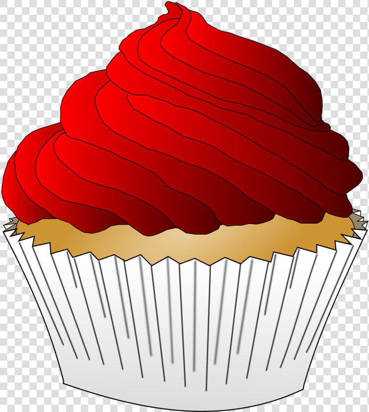 Baking Cup dessert cupcake   Vanilla Cupcake With Red Frosting  HD Png DownloadTransparent PNG