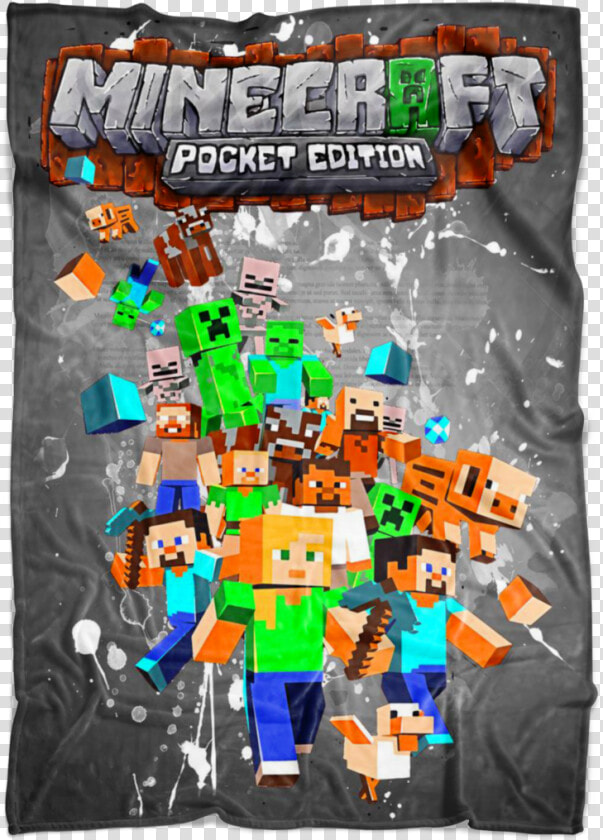 Minecraft Fleece Blanket Color Splash Grey Blanket   Lego  HD Png DownloadTransparent PNG