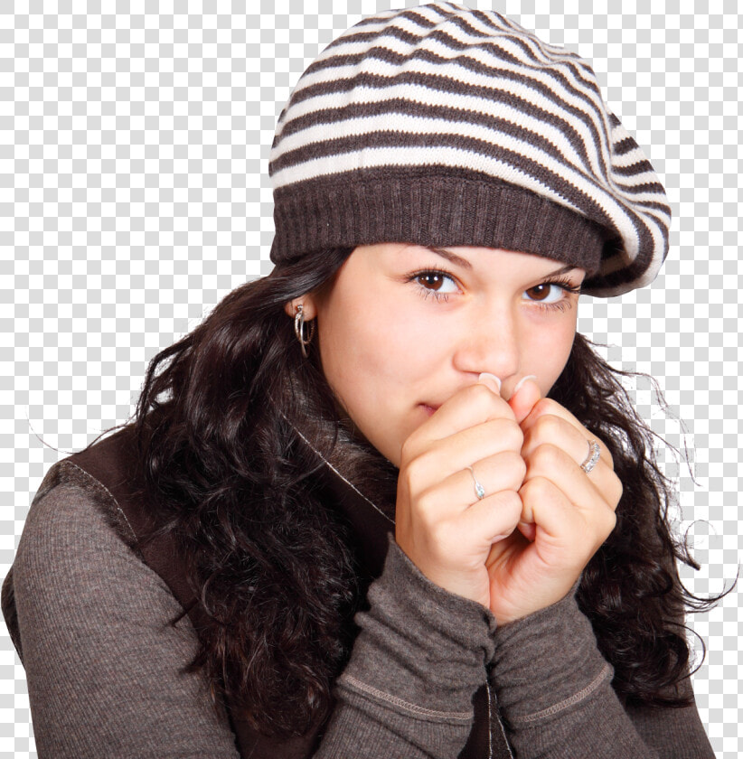 Beautiful Girl Freezing In Winter Png Image  Transparent PngTransparent PNG