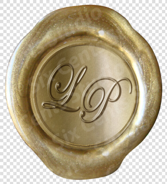 Clip Art Gold Lp Script   Gold Wax Seal Letters  HD Png DownloadTransparent PNG