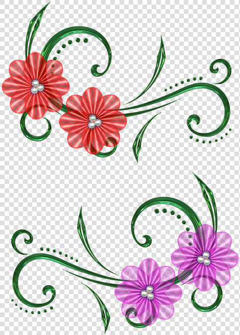 Flower  Pearls  Design  Swirl  Floral  Glass  Silk  HD Png DownloadTransparent PNG