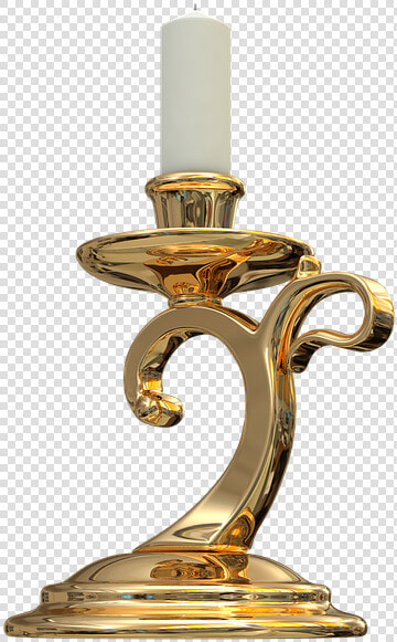 Candle Holder With Handle  Candle   Brass  HD Png DownloadTransparent PNG