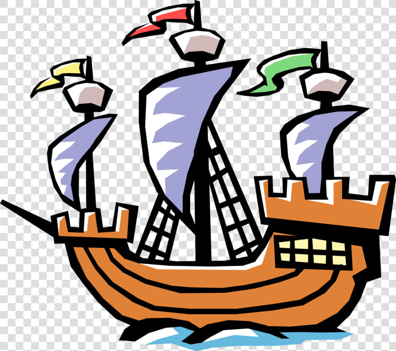 Vector Black And White Stock Ship Of Discovery Vector   Christopher Columbus Ships Clipart  HD Png DownloadTransparent PNG