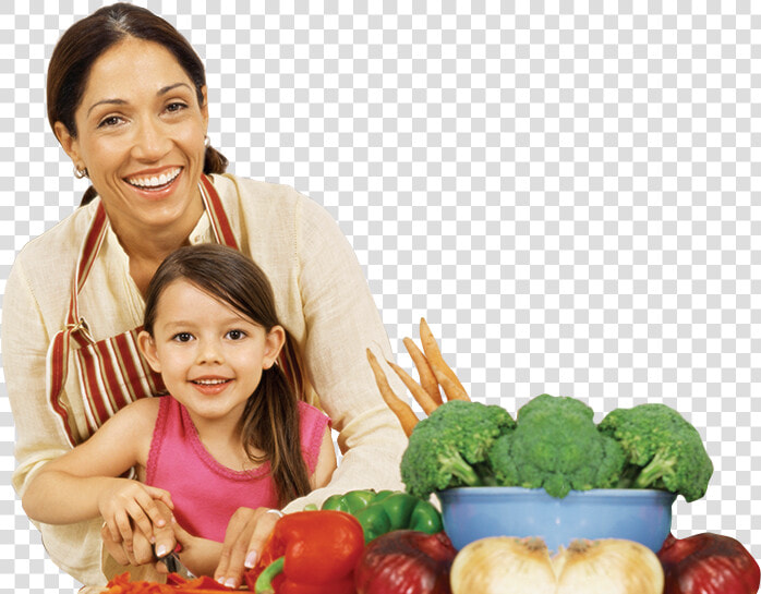 Photo Of Mother And Daughter Cooking Together   Broccoli  HD Png DownloadTransparent PNG