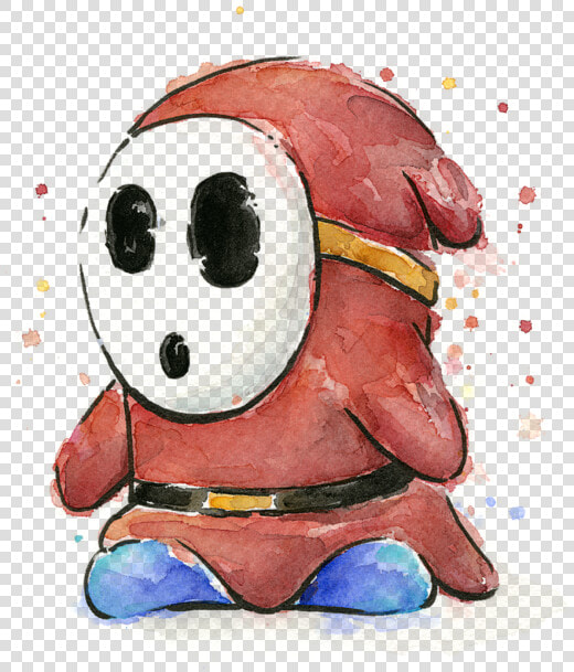 Transparent Shy Guy Png   Shy Guy Watercolor  Png DownloadTransparent PNG