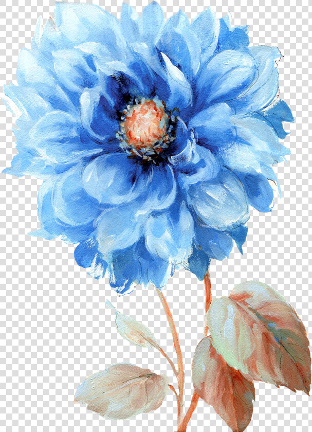 Watercolor Flowers Png Royal Blue Flower Painting By   Cuadros En Tela Para Sala  Transparent PngTransparent PNG