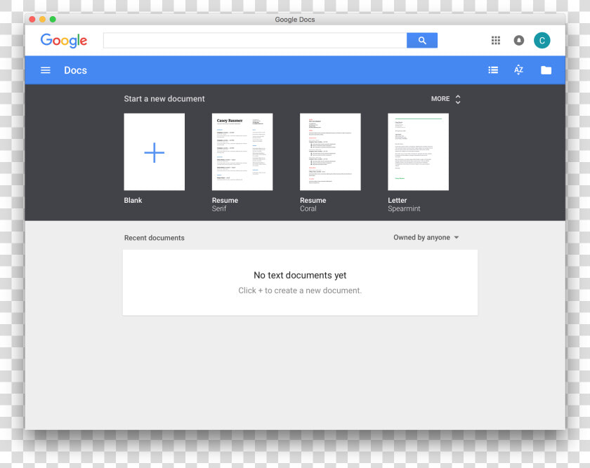 Google Docs Desktop Osx Screen   Google Docs For Macos  HD Png DownloadTransparent PNG