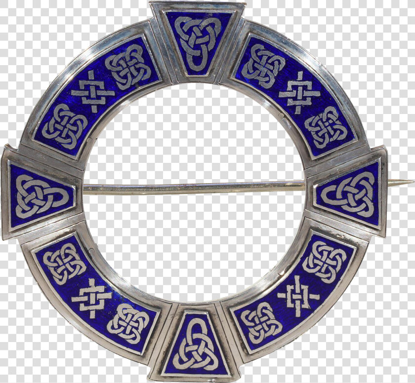 Large Antique Irish Plaid Pin Brooch Blue Enamel Celtic   Circle  HD Png DownloadTransparent PNG