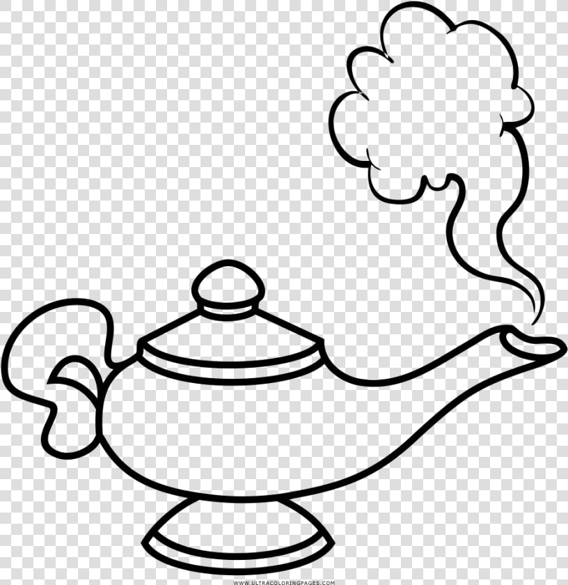 Genie Lamp Coloring Page   Aladdin Genie Lamp Drawing  HD Png DownloadTransparent PNG