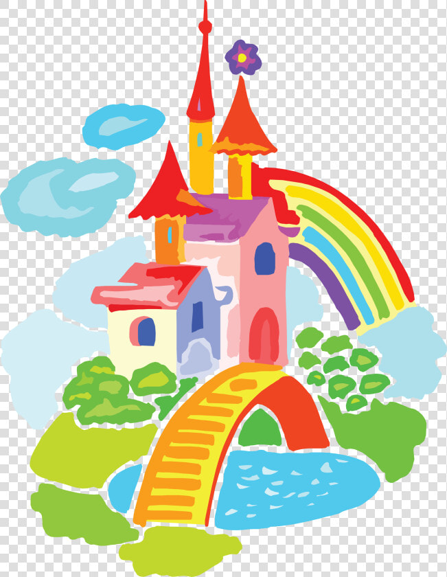 Index Of  fon clipart z zamok   Rainbow Castle Clipart  HD Png DownloadTransparent PNG