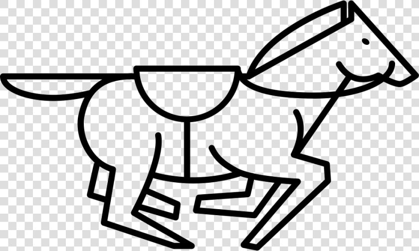 Running Horse With Saddle Strap Outline   Horse  HD Png DownloadTransparent PNG