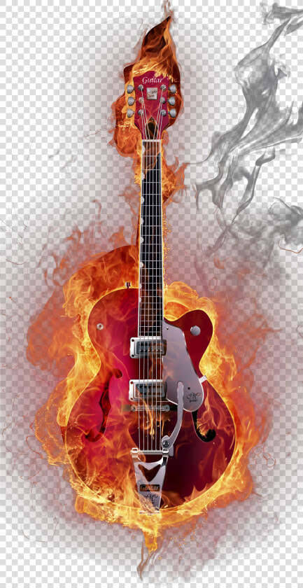 Instruments Downloads Feux Creative Guitar Visual Flame   Electric Guitar Graphic Design  HD Png DownloadTransparent PNG