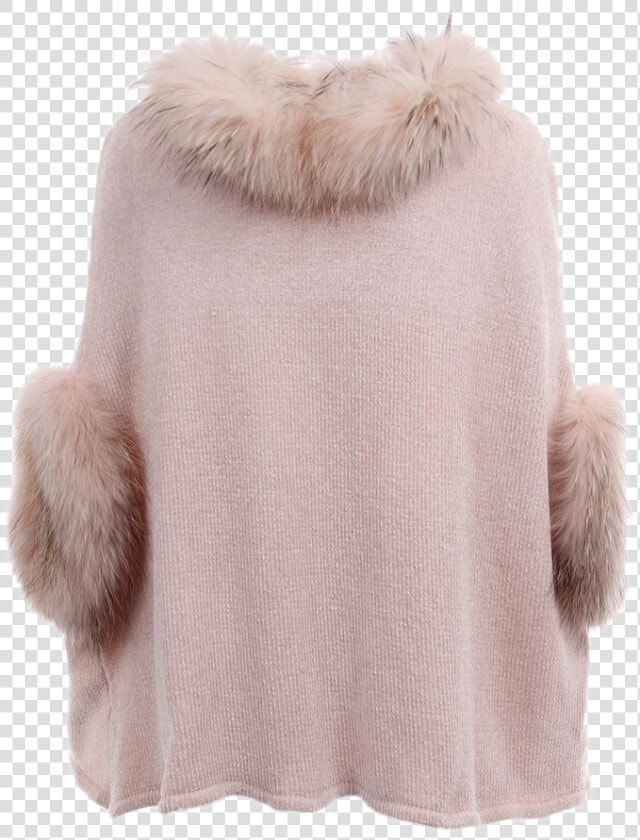 Chenille Poncho Raccoon Fur  Blush  Dolce Cabo   Fur Clothing  HD Png DownloadTransparent PNG