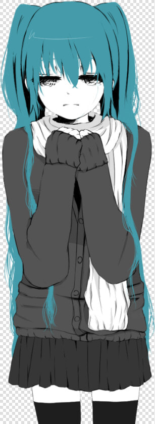 Anime Girl And Hatsune Miku Image   Hatsune Miku Crying  HD Png DownloadTransparent PNG