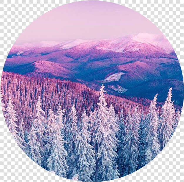  tree  mountains  pink  purple  blue  aesthetic  aestheticcircle   Beautiful Wallpaper Winter Background  HD Png DownloadTransparent PNG