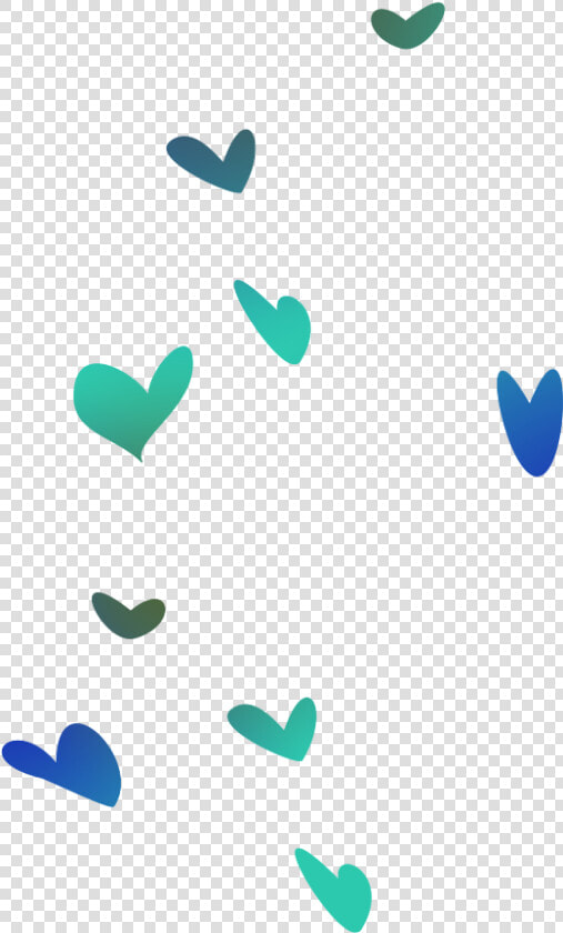 Transparent Falling Hearts Png   Green And Blue Hearts  Png DownloadTransparent PNG