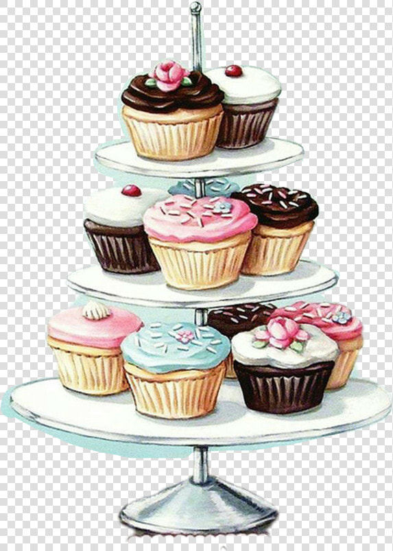 Dessert Vintage Cake Clipart   Cupcakes Vintage  HD Png DownloadTransparent PNG