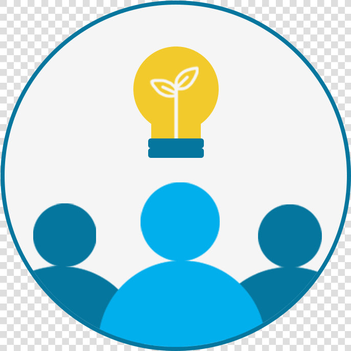 Three People Icons With A Lightbulb Above Them Inside   Icon People Light Bulb  HD Png DownloadTransparent PNG