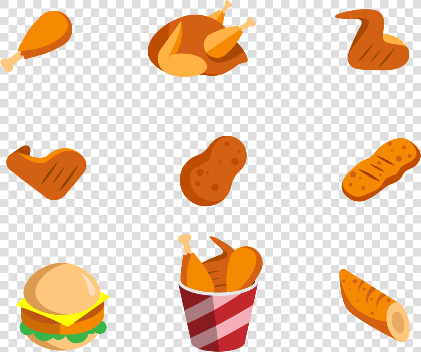 Hamburger Fried Chicken Fast Food Junk Food   Chicken In Fast Food Clipart Food  HD Png DownloadTransparent PNG