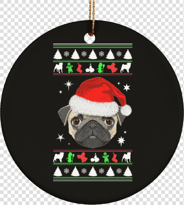 Pug Face Christmas Ornaments   T shirt  HD Png DownloadTransparent PNG