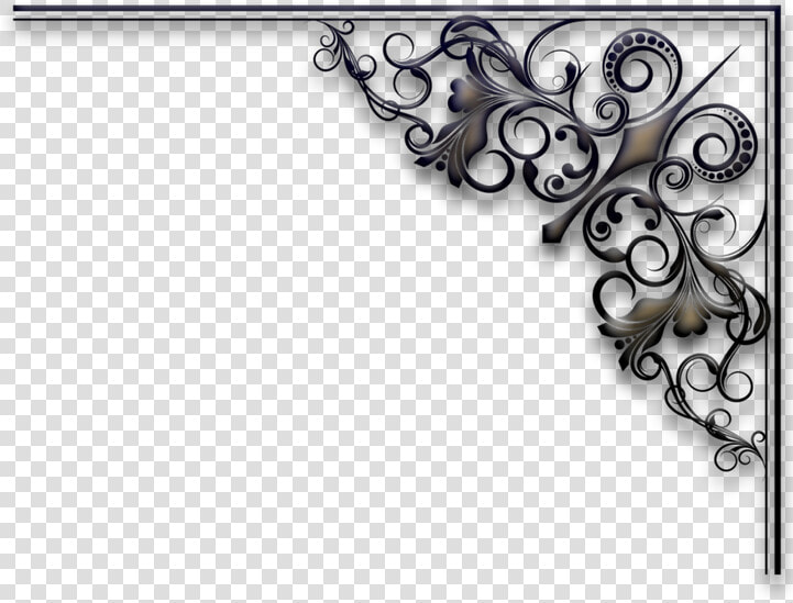 Corner  Black  Shiny  Filigree  Formal  Fancy  Edge   Silver Corners Transparent Background  HD Png DownloadTransparent PNG