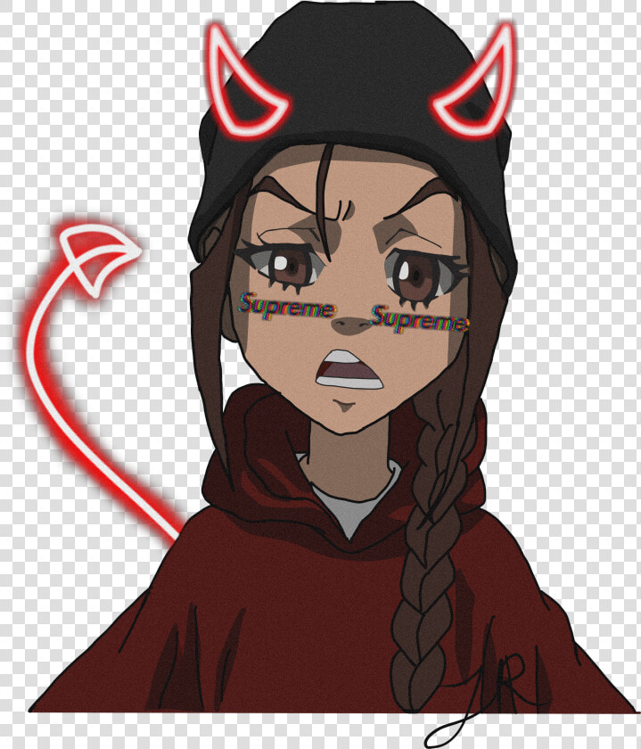  boondocks  cindy  art  mydrawing  neon  devil  theboondocks   Girl Boondocks Character Cindy  HD Png DownloadTransparent PNG