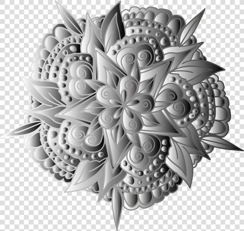 Hand Drawn Floral Line Art Grayscale Clip Arts   Lotus Drawing  HD Png DownloadTransparent PNG