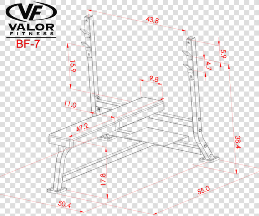 Valor Athletics Bf7 Bench Press Dimensions   Bench Press Rack Dimensions  HD Png DownloadTransparent PNG