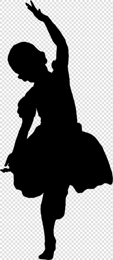 Silhouette Of Dancing Girl Black   Silhouette Little Girl Dancing  HD Png DownloadTransparent PNG