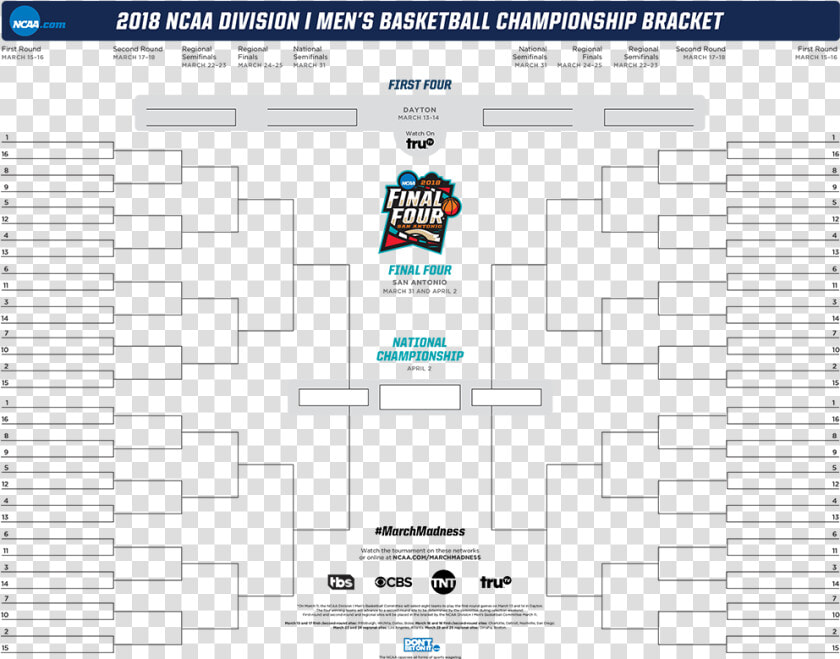 March Madness Bracket 2017 Printable   2018 March Madness Bracket  HD Png DownloadTransparent PNG