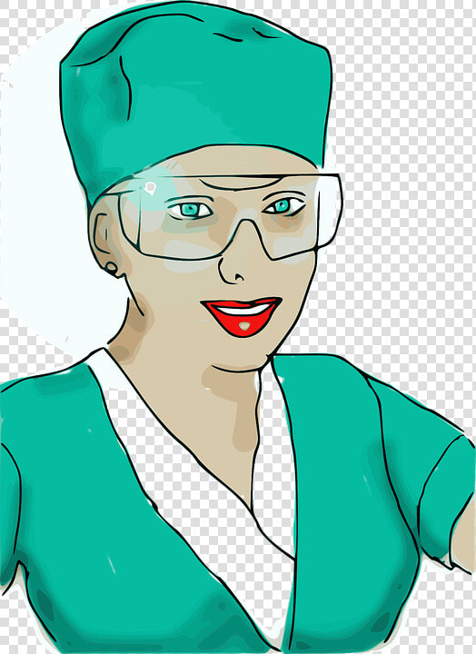 Enfermera  Mujer  Girll  Gafas  Enfermería  Operación   Scrub Nurse Cartoon  HD Png DownloadTransparent PNG