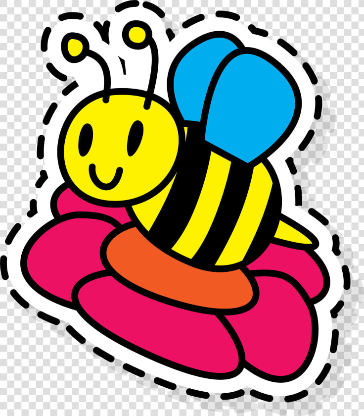 Apidae Clip Art Color Bee Sticker Transprent   Cartoon Honey Bee Colour  HD Png DownloadTransparent PNG