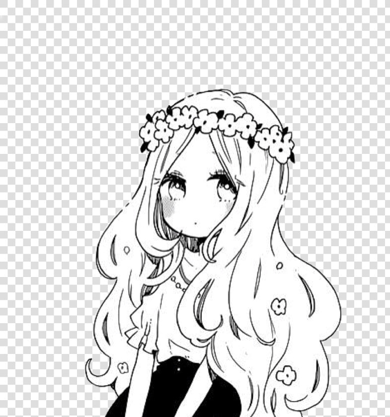 Girl Flower Flowers Animegirl Png Pngs Png Tumblr Cute   Lolis Para Colorir  Transparent PngTransparent PNG