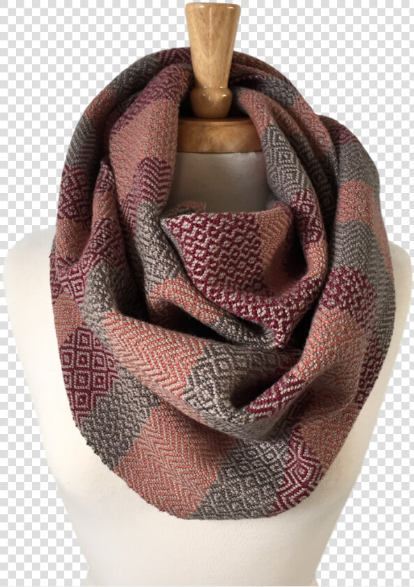 Oxblood  Peach And Charcoal Grey Woven Infinity Scarf   Scarf  HD Png DownloadTransparent PNG