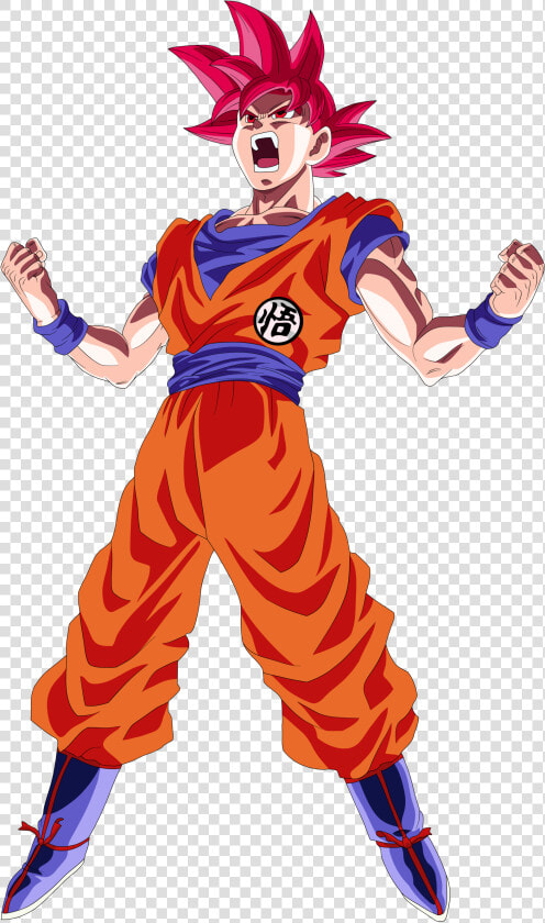 Goku Super Saiyan God Red Drawing   Super Saiyan God Goku Power Up  HD Png DownloadTransparent PNG