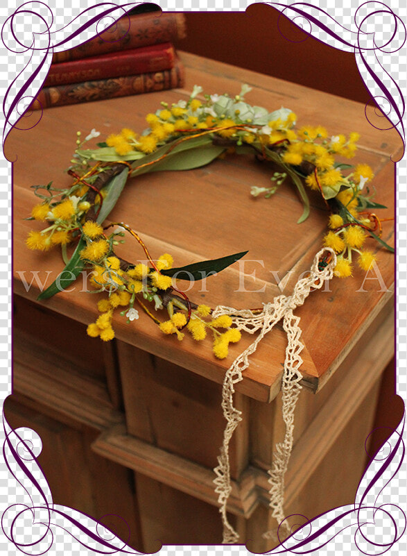 Silk Australian Native Wattle And Berry Flower Crown    Artificial Flower  HD Png DownloadTransparent PNG