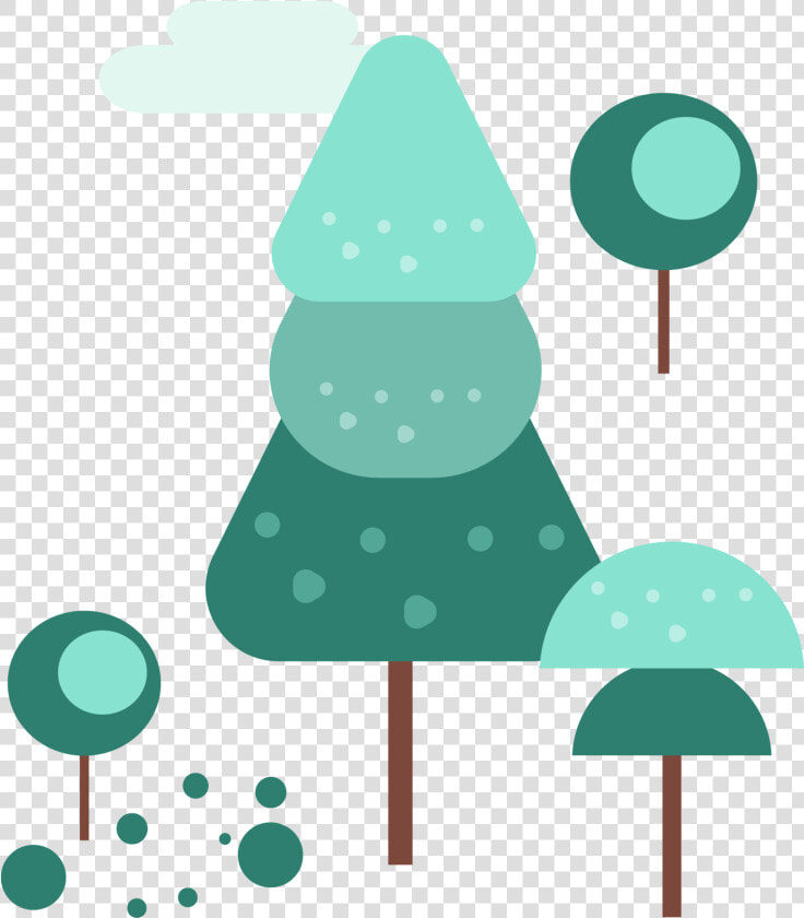 Winter Elements Trees Light Green Clouds Png And Vector   Illustration  Transparent PngTransparent PNG