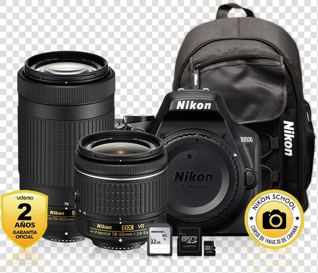 Nikon D3500 2 Lens Kit  HD Png DownloadTransparent PNG