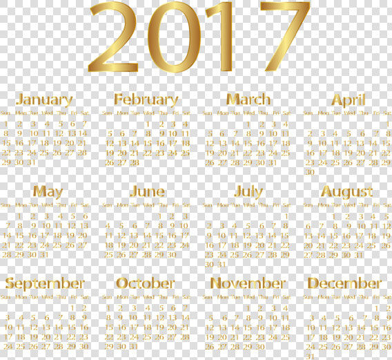 October Calendar 2017 Gold  HD Png DownloadTransparent PNG