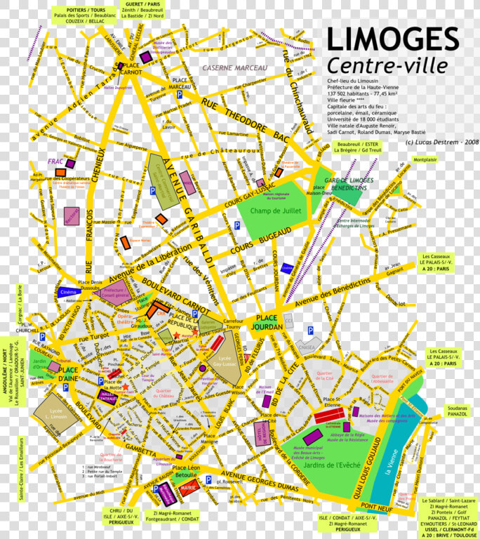 Plan Centre Ville Limoges  HD Png DownloadTransparent PNG