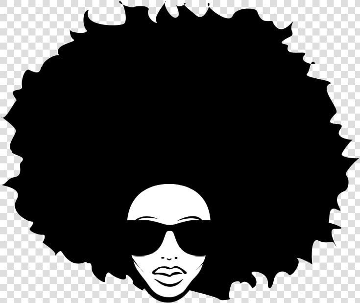 Afro textured Hair Black African American Big Hair   Black Fat Woman Silhouette  HD Png DownloadTransparent PNG