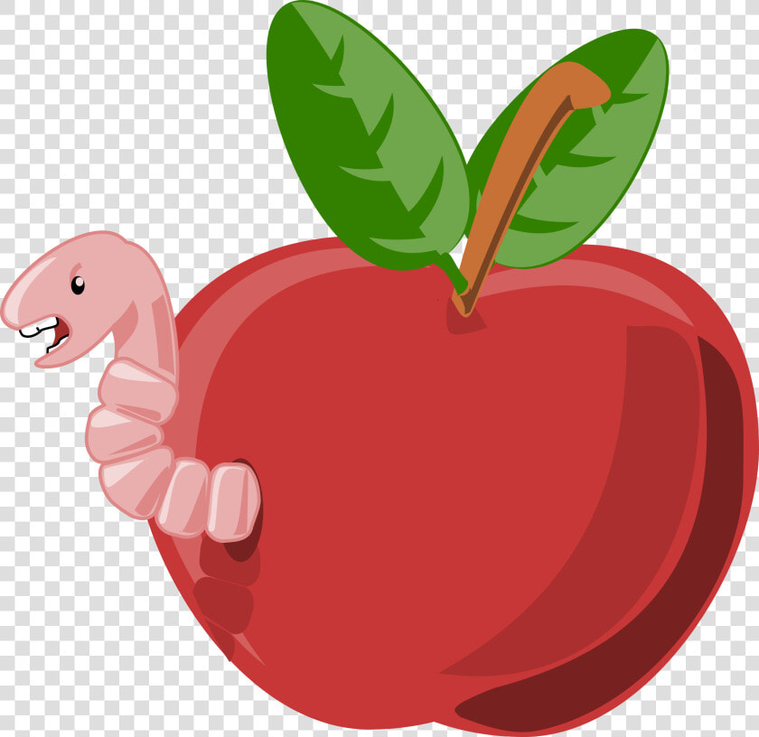 Cartoon Apple With Worm Clip Arts   Worm Apple Clipart Png  Transparent PngTransparent PNG