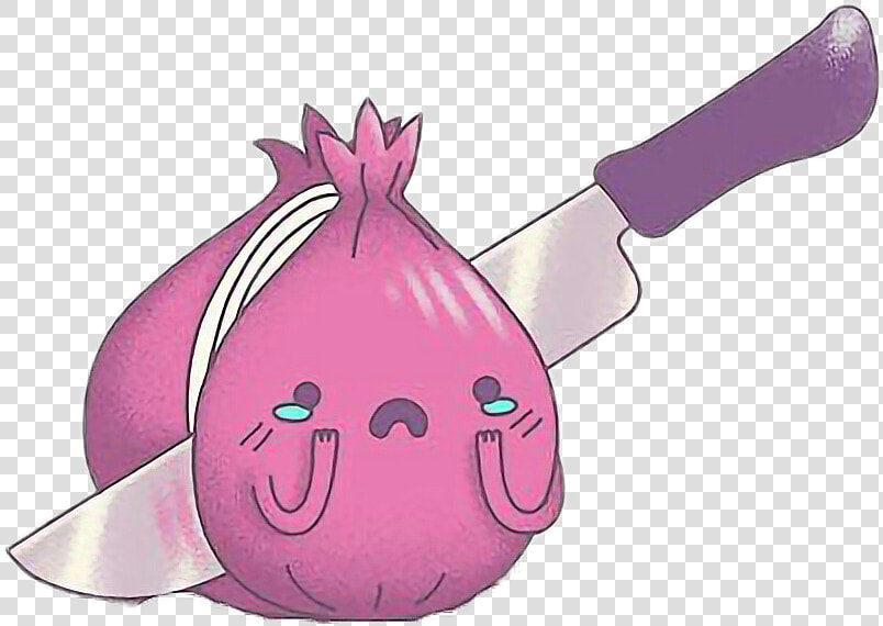  japan  cebolla  kill  cute  kawaii  knife  freetoedit   Depressed Onion Cutting Itself  HD Png DownloadTransparent PNG