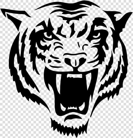 Stickers Tête De Tigre   Tribal Tiger Face Tattoo  HD Png DownloadTransparent PNG